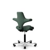 HÅG Capisco 8106 - Steelcut Trio 3 (Kvadrat) - Laine / Polyamide - STT966 Brown grey - Noir - 150 mm (hauteur d’assise 40–55 cm) - Roues dures pour sols souples thumbnail
