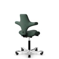 HÅG Capisco 8106 - Steelcut Trio 3 (Kvadrat) - Laine / Polyamide - STT966 Brown grey - Noir - 150 mm (hauteur d’assise 40–55 cm) - Roues souples pour sols durs thumbnail
