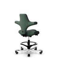 HÅG Capisco 8106 - Steelcut Trio 3 (Kvadrat) - Wool / Polyamide - STT966 Brown grey - Black - 200 mm (seat height 46-64cm) - Hard castors for soft floors thumbnail