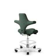 HÅG Capisco 8106 - Steelcut Trio 3 (Kvadrat) - Wol / Polyamide - STT966 - Brown grey - Framekleur - Wit - Gasveer - 200 mm (Zithoogte 46-64cm) - Vloercontact - Harde wielen t.b.v. zachte vloeren - Voetenring - Ja, in framekleur - Voetster - Nee, voetst... thumbnail
