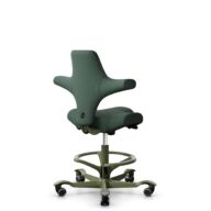 HÅG Capisco 8106 - Steelcut Trio 3 (Kvadrat) - Laine / Polyamide - STT966 Brown grey - Moss Grey - 265 mm (hauteur d’assise 53–79 cm) - Roues souples pour sols durs thumbnail
