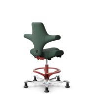 HÅG Capisco 8106 - Steelcut Trio 3 (Kvadrat) - Wool / Polyamide - STT966 Brown grey - Moss Grey - 265 mm (seat height 53-79cm) - Glides thumbnail
