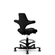 HÅG Capisco 8106 - Steelcut 3 (Kvadrat) - Wolle / Polyamid - STT190 - Black - Schwarz - 265 mm (Sitzhöhe 53-79cm) - Bodengleiter thumbnail