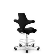HÅG Capisco 8106 - Steelcut 3 (Kvadrat) - Laine / Polyamide - STT190 - Blanc - 265 mm (hauteur d’assise 53–79 cm) - Roues dures pour sols souples thumbnail