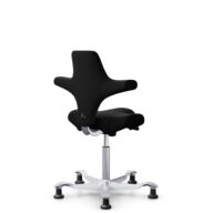 HÅG Capisco 8106 - Steelcut 3 (Kvadrat) - Laine / Polyamide - STT190 - Black - Argent - 150 mm (hauteur d’assise 40–55 cm) - Patins thumbnail