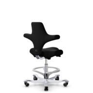 HÅG Capisco 8106 - Steelcut 3 (Kvadrat) - Wool / Polyamide - STT190 - Black - Silver - 200 mm (seat height 46-64cm) - Hard castors for soft floors thumbnail