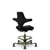 HÅG Capisco 8106 - Steelcut 3 (Kvadrat) - Laine / Polyamide - STT190 - Black - Moss Grey - 200 mm (hauteur d’assise 46–64 cm) - Patins thumbnail
