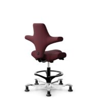 HÅG Capisco 8106 - Steelcut 3 (Kvadrat) - Laine / Polyamide - STT682 Chestnut - Noir - 200 mm (hauteur d’assise 46–64 cm) - Patins thumbnail