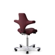 HÅG Capisco 8106 - Steelcut 3 (Kvadrat) - Wool / Polyamide - STT682 Chestnut - Silver - 200 mm (seat height 46-64cm) - Soft castors for hard floors thumbnail