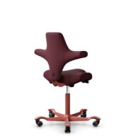HÅG Capisco 8106 - Steelcut 3 (Kvadrat) - Laine / Polyamide - STT682 Chestnut - Blush Rose - 150 mm (hauteur d’assise 40–55 cm) - Roues dures pour sols souples thumbnail