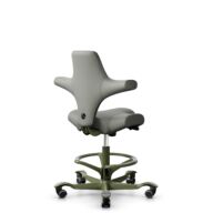 HÅG Capisco 8106 - Paloma Soft (Wollsdorf) - Semi-aniline leather - ATG55115 - Warm grey - Moss Grey - 265 mm (seat height 53-79cm) - Hard castors for soft floors thumbnail