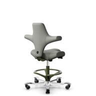 HÅG Capisco 8106 - Paloma Soft (Wollsdorf) - Semi-aniline leather - ATG55115 - Warm grey - Moss Grey - 265 mm (seat height 53-79cm) - Hard castors for soft floors thumbnail