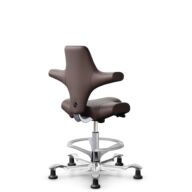 HÅG Capisco 8106 - Paloma Soft (Wollsdorf) - Cuero semi-anilina - ATG55130 - Dark brown - Silver - 265 mm (seat height 53-79cm) - Glides thumbnail