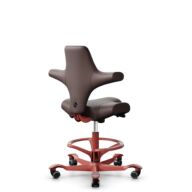 HÅG Capisco 8106 - Paloma Soft (Wollsdorf) - Cuero semi-anilina - ATG55130 - Dark brown - Blush Rose - 200 mm (seat height 46-64cm) - Soft castors for hard floors thumbnail