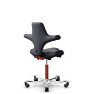 HÅG Capisco 8106 - Paloma Soft (Wollsdorf) - Cuir semi-aniline - ATG55185 - Charcoal - Blush Rose - 200 mm (hauteur d’assise 46–64 cm) - Roues souples pour sols durs thumbnail