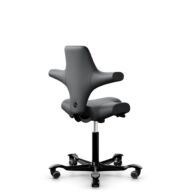 HÅG Capisco 8106 - Paloma Soft (Wollsdorf) - Cuir semi-aniline - ATG55206 - Noir - 150 mm (hauteur d’assise 40–55 cm) - Roues dures pour sols souples thumbnail