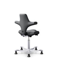HÅG Capisco 8106 - Paloma Soft (Wollsdorf) - Skóra półanilinowa - ATG55206 - Grey - Silver - 150mm (seat height 40–55cm) - Glides thumbnail