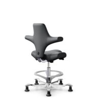 HÅG Capisco 8106 - Paloma Soft (Wollsdorf) - Cuero semi-anilina - ATG55206 - Grey - Silver - 265 mm (seat height 53-79cm) - Glides thumbnail