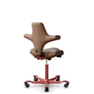 HÅG Capisco 8106 - Paloma Soft (Wollsdorf) - Semi-aniline leather - PL05429 Cognac - Blush Rose - 265 mm (seat height 53-79cm) - Soft castors for hard floors thumbnail