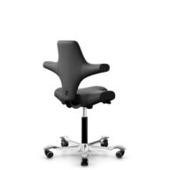 HÅG Capisco 8106 - Paloma Soft (Wollsdorf) - Cuir semi-aniline - PL56100 Black - Noir - 265 mm (hauteur d’assise 53–79 cm) - Roues souples pour sols durs thumbnail