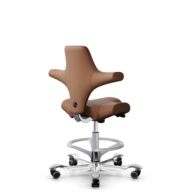 HÅG Capisco 8106 - Elmosoft (Elmo) - Semi-aniline leather - EL33004 - Cognac - Silver - 200 mm (seat height 46-64cm) - Soft castors for hard floors thumbnail