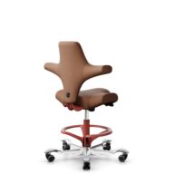 HÅG Capisco 8106 - Elmosoft (Elmo) - Semi-aniline leather - EL33004 - Cognac - Blush Rose - 200 mm (seat height 46-64cm) - Soft castors for hard floors thumbnail