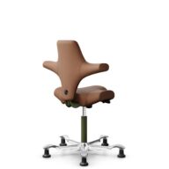 HÅG Capisco 8106 - Elmosoft (Elmo) - Skóra półanilinowa - EL33004 - Cognac - Moss Grey - 150mm (seat height 40–55cm) - Glides thumbnail