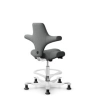 HÅG Capisco 8106 - Cura Loop (Gabriel) - Gerecycled Polyester - CLP60109 - Grey - Wit - 265 mm (Zithoogte 53-79cm) - Glijdoppen thumbnail