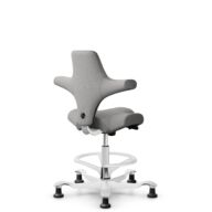 HÅG Capisco 8106 - Cura Loop (Gabriel) - Polyester recyclé - CLP60110 Light grey - Blanc - 200 mm (hauteur d’assise 46–64 cm) - Patins thumbnail