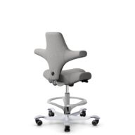 HÅG Capisco 8106 - Cura Loop (Gabriel) - Polyester recyclé - CLP60110 Light grey - Argent - 265 mm (hauteur d’assise 53–79 cm) - Roues souples pour sols durs thumbnail