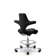 HÅG Capisco 8106 - Cura Loop (Gabriel) - Poliéster reciclados - CLP60999 Black - Silver - 265 mm (seat height 53-79cm) - Hard castors for soft floors thumbnail