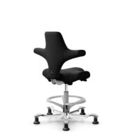 HÅG Capisco 8106 - Cura Loop (Gabriel) - Polyester recyclé - CLP60999 Black - Argent - 265 mm (hauteur d’assise 53–79 cm) - Patins thumbnail