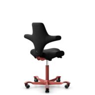 HÅG Capisco 8106 - Cura Loop (Gabriel) - Poliéster reciclados - CLP60999 Black - Blush Rose - 150mm (seat height 40–55cm) - Hard castors for soft floors thumbnail