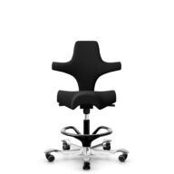 HÅG Capisco 8106 - Xtreme (Camira) - Polyester recyclé - EXR009 - Black - Noir - 200 mm (hauteur d’assise 46–64 cm) - Roues dures pour sols souples thumbnail