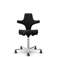 HÅG Capisco 8106 - Xtreme (Camira) - Poliéster reciclado - EXR009 - Black - Silver - 150mm (seat height 40–55cm) - Glides thumbnail