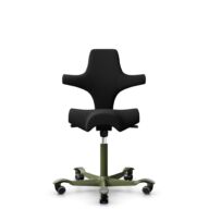 HÅG Capisco 8106 - Xtreme (Camira) - Recyceltes Polyester - EXR009 - Black - Moss Grey - 150mm (Sitzhöhe 40-55cm) - Weiche Rollen für harte Böden thumbnail