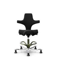 HÅG Capisco 8106 - Xtreme (Camira) - Recyceltes Polyester - EXR009 - Black - Moss Grey - 200 mm (Sitzhöhe 46-64cm) - Bodengleiter thumbnail