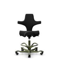 HÅG Capisco 8106 - Xtreme (Camira) - Polyester recyclé - EXR009 - Black - Moss Grey - 265 mm (hauteur d’assise 53–79 cm) - Roues dures pour sols souples thumbnail