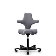 HÅG Capisco 8106 - Xtreme (Camira) - Polyester recyclé - EXR081 - Grey - Noir - 200 mm (hauteur d’assise 46–64 cm) - Roues dures pour sols souples thumbnail