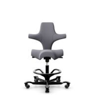 HÅG Capisco 8106 - Xtreme (Camira) - Polyester recyclé - EXR081 - Grey - Noir - 200 mm (hauteur d’assise 46–64 cm) - Roues dures pour sols souples thumbnail