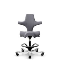 HÅG Capisco 8106 - Xtreme (Camira) - Polyester recyclé - EXR081 - Grey - Noir - 200 mm (hauteur d’assise 46–64 cm) - Roues dures pour sols souples thumbnail