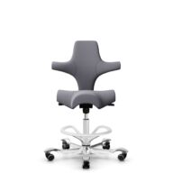 HÅG Capisco 8106 - Xtreme (Camira) - Polyester recyclé - EXR081 - Grey - Blanc - 200 mm (hauteur d’assise 46–64 cm) - Roues dures pour sols souples thumbnail