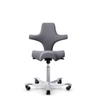 HÅG Capisco 8106 - Xtreme (Camira) - Polyester recyclé - EXR081 - Grey - Argent - 200 mm (hauteur d’assise 46–64 cm) - Roues dures pour sols souples thumbnail