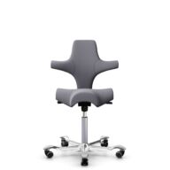 HÅG Capisco 8106 - Xtreme (Camira) - Poliester z recyklingu - EXR081 - Grey - Silver - 200 mm (seat height 46-64cm) - Soft castors for hard floors thumbnail