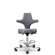 HÅG Capisco 8106 - Xtreme (Camira) - Polyester recyclé - EXR081 - Grey - Argent - 265 mm (hauteur d’assise 53–79 cm) - Roues dures pour sols souples thumbnail