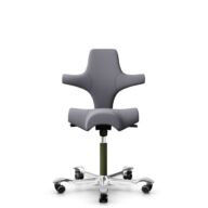 HÅG Capisco 8106 - Xtreme (Camira) - Polyester recyclé - EXR081 - Grey - Moss Grey - 200 mm (hauteur d’assise 46–64 cm) - Roues souples pour sols durs thumbnail