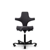 HÅG Capisco 8106 - Xtreme (Camira) - Polyester recyclé - EXR145 - Charcoal - Noir - 200 mm (hauteur d’assise 46–64 cm) - Roues dures pour sols souples thumbnail