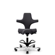 HÅG Capisco 8106 - Xtreme (Camira) - Recyceltes Polyester - EXR145 - Charcoal - Schwarz - 265 mm (Sitzhöhe 53-79cm) - Weiche Rollen für harte Böden thumbnail