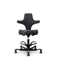 HÅG Capisco 8106 - Xtreme (Camira) - Recyceltes Polyester - EXR145 - Charcoal - Schwarz - 265 mm (Sitzhöhe 53-79cm) - Bodengleiter thumbnail