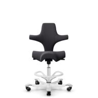 HÅG Capisco 8106 - Xtreme (Camira) - Poliéster reciclado - EXR145 - Charcoal - White - 265 mm (seat height 53-79cm) - Hard castors for soft floors thumbnail